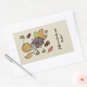 Schattigee hand getekende egel in herfst met blade rechthoekige sticker (Envelop)