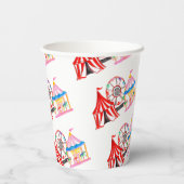 Schattigee hand getrokken Carnaval Circus Verjaard Papieren Bekers (Achterkant)