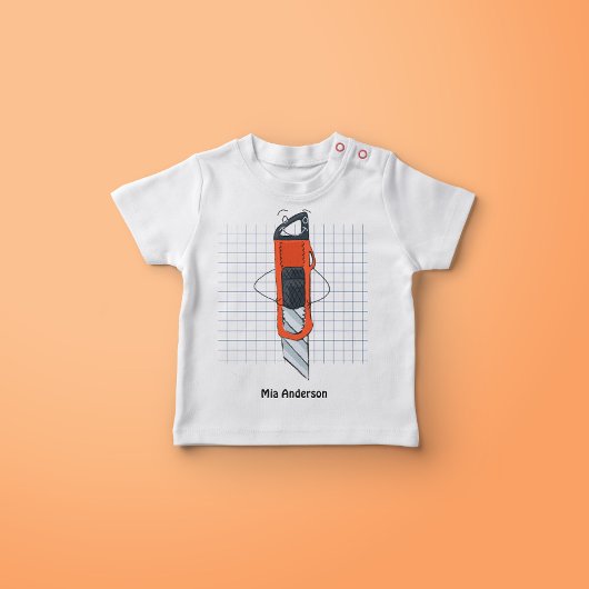 Schattigee Hand Getrokken Cutter Naam T-Shirt