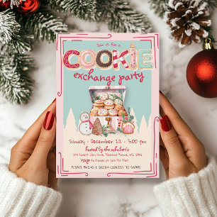 Schattigee Hand getrokken Kerst Cookie Exchange Pa Kaart