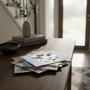 Schattigee Hand getrokken Koe Bandana bewegende aa Briefkaart