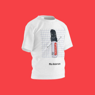 Schattigee Hand getrokken Marker Naam T-shirt