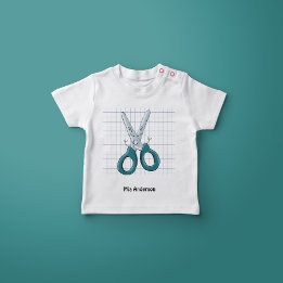 Schattigee Hand getrokken Schaar Naam T-shirt