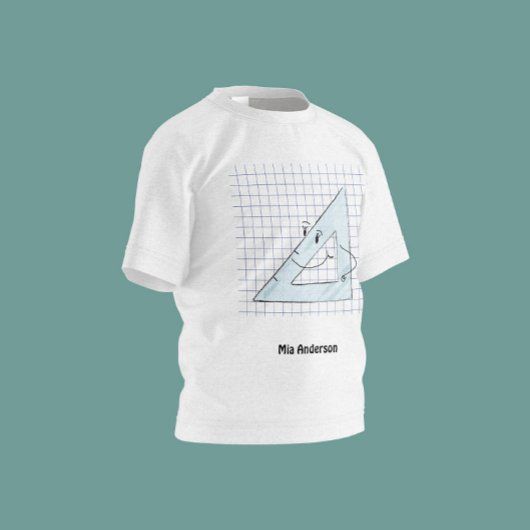 Schattigee Hand getrokken Set-Square Naam T-Shirt