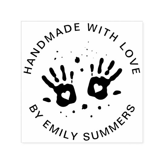 Schattigee Handgemaakte Kleine Bedrijfs of Kinder  Zelfinktende Stempel (Design)