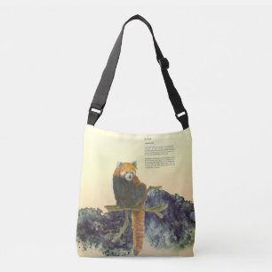 Schattigee handgeschilderde rode panda crossbody tas