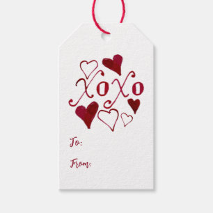 Schattigee handgeschreven XOXO Whimsical Valentijn Cadeaulabel