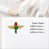 Schattigee handgetekende Anna's kolibrie Etiket (Insitu)