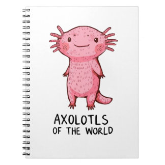 Schattigee handgetekende Axolotl-Cartoon Notitieboek