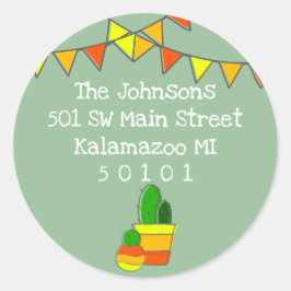 Schattigee handgetekende cactus | Kleur Buiten de  Ronde Sticker