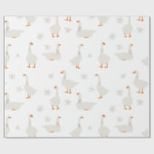 Schattigee handgetekende gans & madeliefjes cadeaupapier (Vlak)