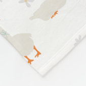 Schattigee handgetekende gans & madeliefjes fleece deken (Hoek)