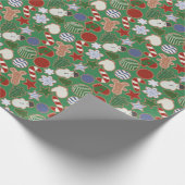 Schattigee handgetekende kerstsuiker koekje cadeaupapier (Hoek)