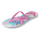Schattigee handgetekende pastelbloem teenslippers (Schuin)