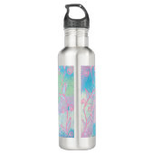 Schattigee handgetekende pastelbloem waterfles (Achterkant)