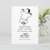 Schattigee handtekeningzwangerschap aankondiging (Staand voorkant)