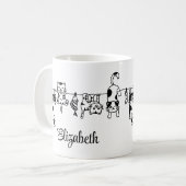 Schattigee hangende Kittens aangepaste naam Koffiemok (Voorkant links)