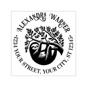 Schattigee hangende luiaard #3 Naam Return Adres Zelfinktende Stempel