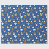 Schattigee Hannukah Dog Patterned Cadeaupapier (Vlak)