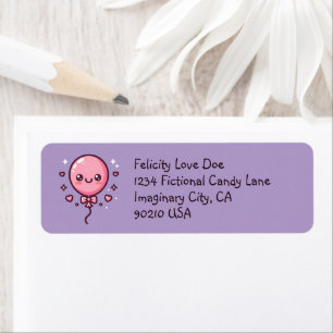 Schattigee Happy Balloon Retourlabels Etiket
