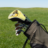 Schattigee Happy Bee cartoon gepersonaliseerd Golfheadcover (Insitu)