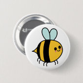Schattigee Happy Bee-tekening Ronde Button 5,7 Cm (Voorkant /achterkant)