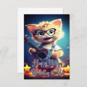 Schattigee Happy Birthday cat (Voorkant / Achterkant)