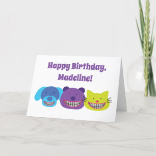 Schattigee Happy Birthday Kaart voor braces drager