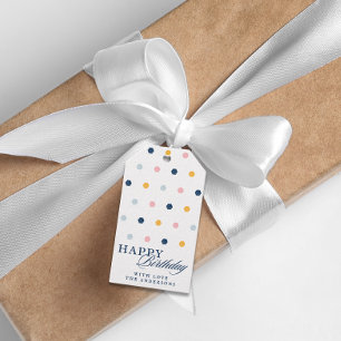 Schattigee Happy Birthday Kleurrijk Gepersonalisee Cadeaulabel