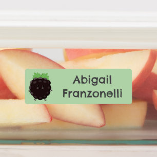 Schattigee Happy BlackBerry gepersonaliseerde cart Labels