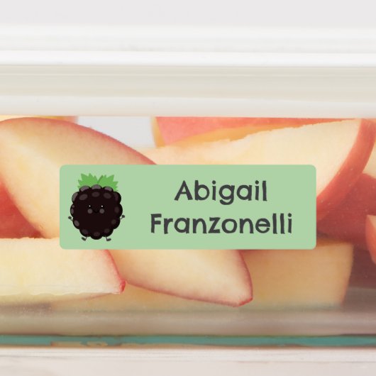 Schattigee Happy BlackBerry gepersonaliseerde cart Labels (Aangebracht)