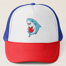 Schattigee Happy Blue Shark met een rood hart