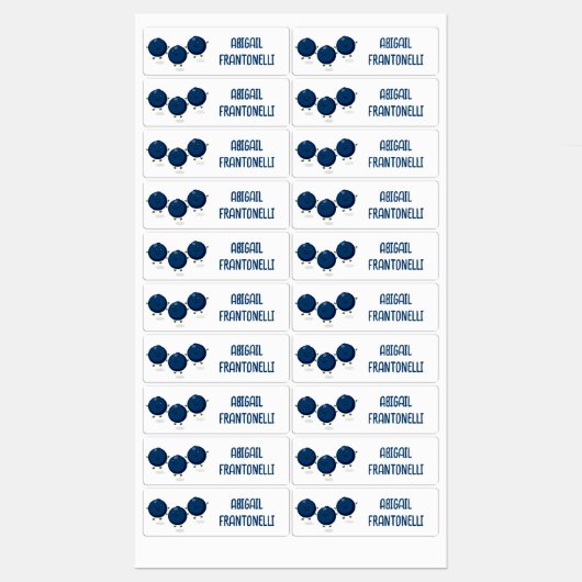 Schattigee Happy Blueberries paarse cartoon gepers Labels (Vel)