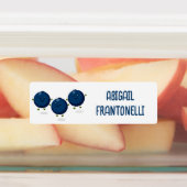 Schattigee Happy Blueberries paarse cartoon gepers Labels (Aangebracht)