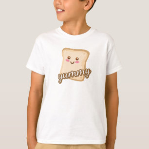 Schattigee Happy Bread Tekening Art T-shirt