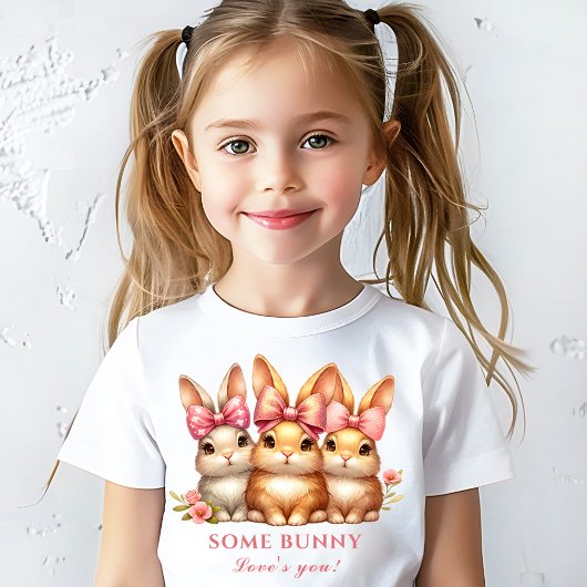 Schattigee Happy Bunny Kinder Meisje Waterverf Pas T-shirt