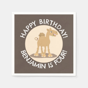 Schattigee Happy Camel gepersonaliseerde cartoon Servet