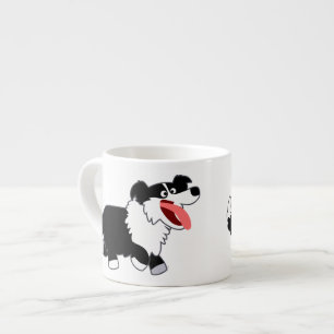 Schattigee Happy Cartoon Border Collie Espresso Mo Kop