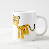 Schattigee Happy Cartoon Cheetah Jumbo Mok (Rechts)