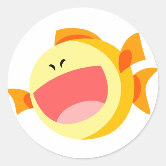 Schattigee Happy Cartoon Fish Sticker (Voorkant)