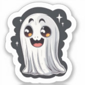 Schattigee Happy Cartoon Ghost Sticker (Voorkant)