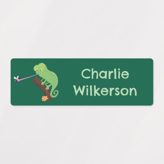 Schattigee Happy Chameleon Hagedis cartoon geperso Labels (Design 2)
