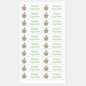 Schattigee Happy Cupcake cartoon gepersonaliseerd Labels (Vel)