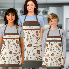 Schattigee Happy Easter Bunny Pattern Custom Name  Schort