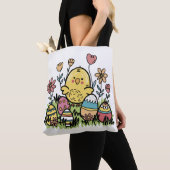 Schattigee 'Happy Easter'-Canvas tas (Dichtbij)