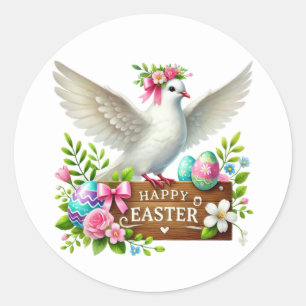 Schattigee Happy Easter Dove Ronde Sticker