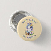 Schattigee Happy Easter Eenhoorn Button (Voorkant /achterkant)
