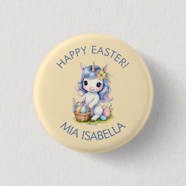 Schattigee Happy Easter Eenhoorn Button