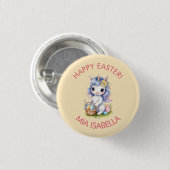 Schattigee Happy Easter Eenhoorn Button (Voorkant /achterkant)