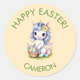 Schattigee Happy Easter Eenhoorn  Sticker